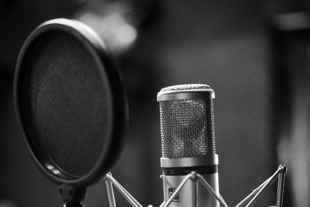 A professional studio microphone used for vocal pitch analysis